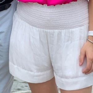 TCEC White Smocked Shorts